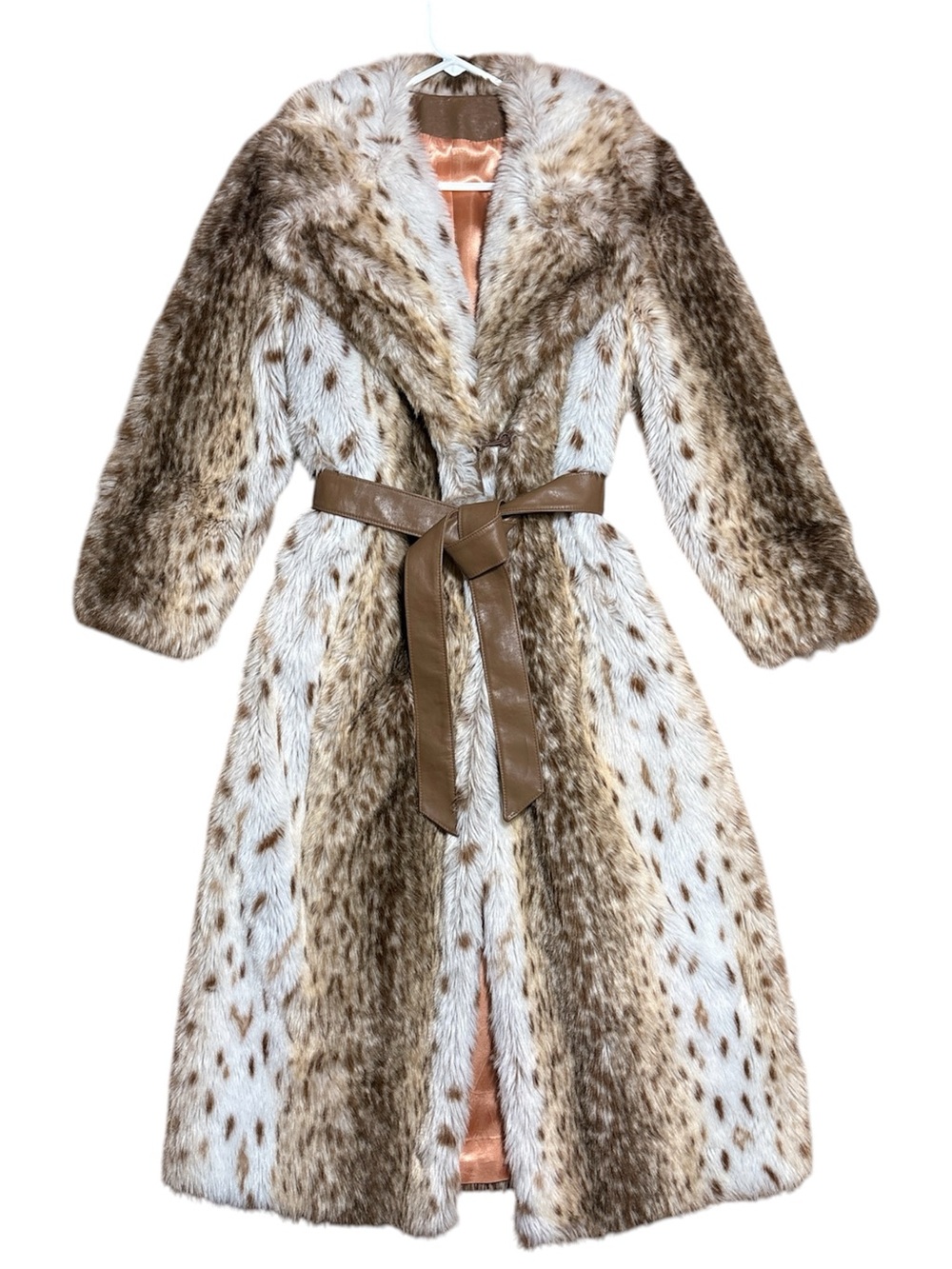 Country Pacer Tissavel Of France Lynx/Snow Leopard Faux Fur Vintage Coat
